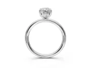 Radiant Cut Hidden Halo Engagement Ring Setting | Thin Plain Band | White Gold
