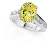 Oval Channel Set Solitaire Engagement Ring Setting for a Fancy Yellow Lab-Grown Diamond | Princess Channel | White Gold