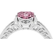 Princess Cut Floral Pavé Engagement Ring Setting for a Fancy Pink Lab-Grown Diamond | Platinum