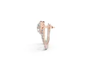 Pear-Shaped Lab-Grown Diamond Double Halo Open Teardrop Stud Earrings | Pavé Loop | Rose Gold