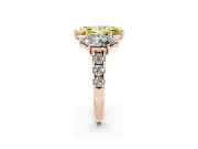 Marquise Three Stone Engagement Ring Setting for a Fancy Yellow Lab-Grown Diamond | Accented Shoulders | Rose Gold
