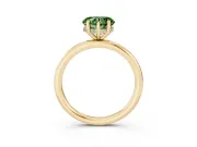 Heart-Shaped Hidden Halo Ring Setting for a Fancy Green Lab-Grown Diamond | Yellow Gold