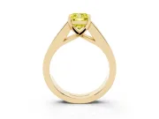 Cushion Cut Channel-Set Engagement Ring Setting for a Fancy Yellow Lab-Grown Diamond | Yellow Gold