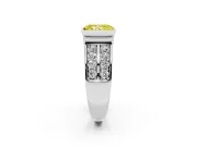 Radiant Cut Half Bezel Engagement Ring Setting for a Fancy Yellow Lab-Grown Diamond | Channel Band | White Gold