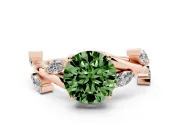 Round Twisted Vine Engagement Ring Setting for a Fancy Green Lab-Grown Diamond | Rose Gold