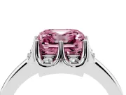 Asscher Cut Petal Halo Engagement Ring Setting for a Fancy Pink Lab-Grown Diamond | Platinum
