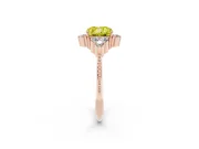 Cushion Cut Cluster Engagement Ring Setting for a Fancy Yellow Lab-Grown Diamond | Rose Gold