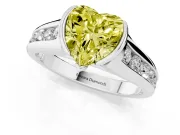 Heart-Shaped Half Bezel Engagement Ring Setting for a Fancy Yellow Lab-Grown Diamond | White Gold