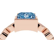 Princess Cut Vintage Engagement Ring Setting for a Fancy Blue Lab-Grown Diamond | Rose Gold - Design NV-24637