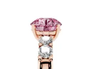 Round Five Stone Engagement Ring Setting for a Fancy Pink Lab-Grown Diamond | Rose Gold