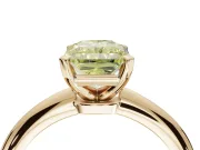 Radiant Cut Solitaire Engagement Ring Setting for a Fancy Yellow Lab-Grown Diamond | Tapered Plain Band | Yellow Gold