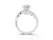 Princess Cut Diamond Solitaire Ring Set in White gold with Pavé Twist Band and Secure Prong Setting