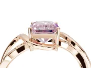 Radiant Cut Bypass Solitaire Engagement Ring Setting for a Fancy Pink Lab-Grown Diamond | Pavé Strands | Rose Gold