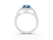Princess Cut Framed Halo Engagement Ring Setting for a Fancy Blue Lab-Grown Diamond | Platinum