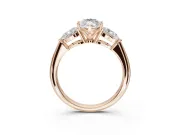 Marquise Three-Stone Engagement Ring Setting | Pear Side Stones | Rose Gold