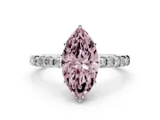 Marquise Engagement Ring Setting for a Fancy Pink Lab-Grown Diamond | White Gold - Design NV-24649
