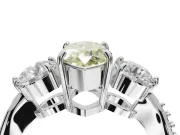 Marquise Three Stone Engagement Ring Setting for a Fancy Yellow Lab-Grown Diamond | Tapered Pave Band | Sterling Silver