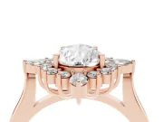 Pear-Shaped Cluster Halo Engagement Ring Setting | Rose Gold