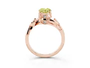 Oval Twisted Bypass Engagement Ring Setting for a Fancy Yellow Lab-Grown Diamond | Rose Gold
