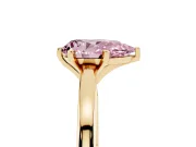Pear-Shaped Plain Engagement Ring Setting for a Fancy Pink Lab-Grown Diamond | Yellow Gold