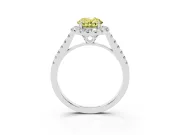 Oval Raised Halo Engagement Ring Setting for a Fancy Yellow Lab-Grown Diamond | Sterling Silver