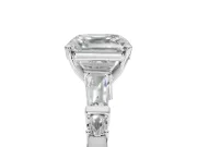 Asscher Cut Tapered Baguette Engagement Ring Setting | Bar Set Sides | White Gold