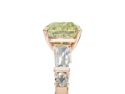 Cushion Cut Tapered Baguette Engagement Ring Setting for a Fancy Yellow Lab-Grown Diamond | Bar Set Sides | Rose Gold
