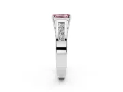 Emerald Cut Channel-Set Engagement Ring Setting for a Fancy Pink Lab-Grown Diamond | Platinum