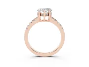 Heart-Shaped Hidden Halo Solitaire Engagement Ring Setting | Shared Prong Band | Rose Gold