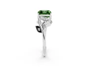 Asscher Cut Twisted Bypass Engagement Ring Setting for a Fancy Green Lab-Grown Diamond | Platinum