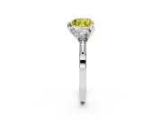 Heart-Shaped Hidden Halo Three Stone Engagement Ring Setting for a Fancy Yellow Lab-Grown Diamond | Platinum