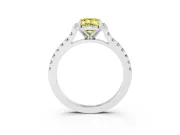 Emerald Cut Floral Petal Engagement Ring Setting for a Fancy Yellow Lab-Grown Diamond | Petal Accents | Platinum