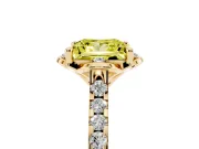 Princess Cut Floral Petal Engagement Ring Setting for a Fancy Yellow Lab-Grown Diamond | Petal Accents | Yellow Gold