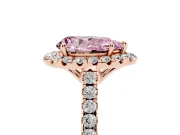 Pear-Shaped Raised Halo Engagement Ring Setting for a Fancy Pink Lab-Grown Diamond | Rose Gold