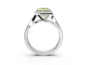 Princess Cut Halo Engagement Ring Setting for a Fancy Yellow Lab-Grown Diamond | Sterling Silver - Design NV-24520