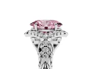 Oval Hidden Halo Filigree Engagement Ring Setting for a Fancy Pink Lab-Grown Diamond | Platinum