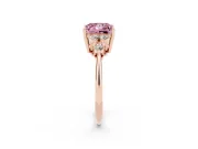 Princess Cut Cluster Accent Engagement Ring Setting for a Fancy Pink Lab-Grown Diamond | Rose Gold