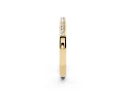 Round Diamond Half Eternity Pavé Band Set in Yellow gold with Plain Lower Shank