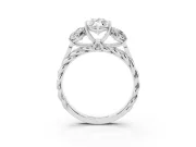 Marquise Three Stone Engagement Ring Setting | Braided Band | White Gold