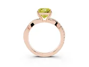 Princess Cut Crossover Engagement Ring Setting for a Fancy Yellow Lab-Grown Diamond | Rose Gold