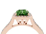 Radiant Cut Halo Engagement Ring Setting for a Fancy Green Lab-Grown Diamond | Rose Gold - Design NV-24729