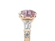 Round Tapered Baguette Engagement Ring Setting for a Fancy Pink Lab-Grown Diamond | Rose Gold