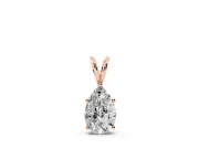 Pear-Shaped Lab-Grown Diamond Solitaire Pendant Necklace | Split V Bail | Rose Gold