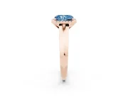 Radiant Cut Knife-Edge Halo Engagement Ring Setting for a Fancy Blue Lab-Grown Diamond | Rose Gold
