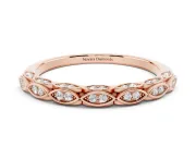 Marquise Motif Diamond Openwork Eternity Band Set in Rose gold with Pavé and Bezel Setting