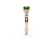 Cushion Cut Five Stone Engagement Ring Setting for a Fancy Green Lab-Grown Diamond | Rose Gold