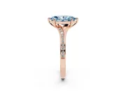Marquise Pave Solitaire Engagement Ring Setting for a Fancy Blue Lab-Grown Diamond | Sweeping Shoulders | Rose Gold