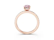 Fancy Pink Pear Cut Diamond Pavé Band Ring Set in Rose gold with Prong-Set Center Stone