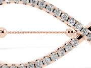 Round Lab-Grown Diamond Pavé Infinity Chain Bracelet | Open Figure Eight | Rose Gold