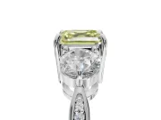 Asscher Cut Engagement Ring Setting for a Fancy Yellow Lab-Grown Diamond | Sterling Silver - Design NV-24901